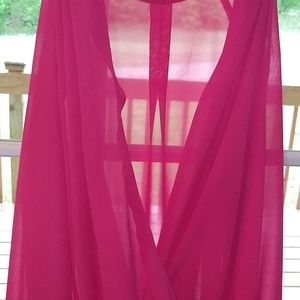 Pink see thru blouse